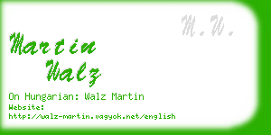 martin walz business card
